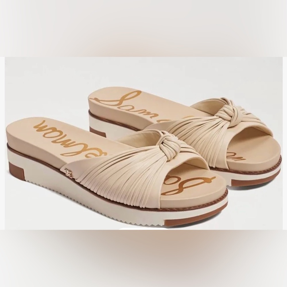 Sam Edelman Women's Adriel Knotted Cream Slide Sandals Sz 7
